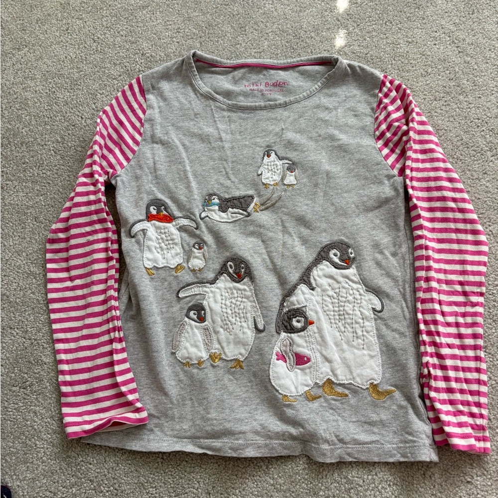 Mini Boden Penguin Winter Shirt